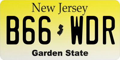 NJ license plate B66WDR