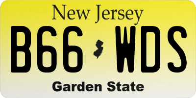 NJ license plate B66WDS