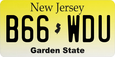 NJ license plate B66WDU