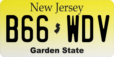 NJ license plate B66WDV