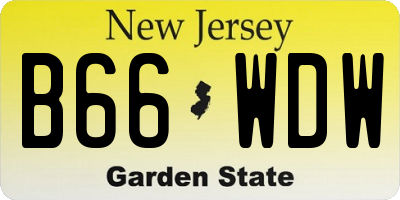 NJ license plate B66WDW