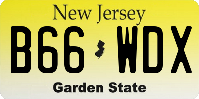 NJ license plate B66WDX