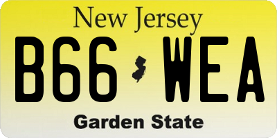 NJ license plate B66WEA