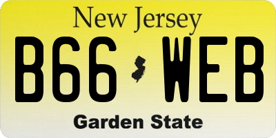 NJ license plate B66WEB