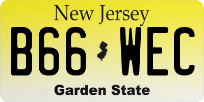 NJ license plate B66WEC