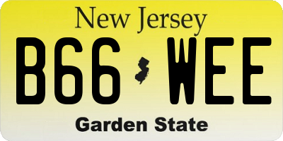 NJ license plate B66WEE