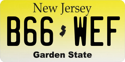 NJ license plate B66WEF