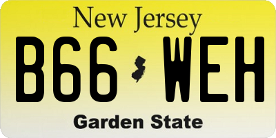 NJ license plate B66WEH