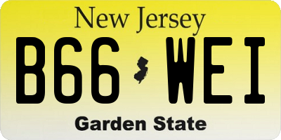 NJ license plate B66WEI