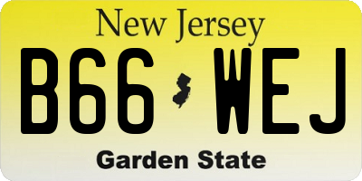 NJ license plate B66WEJ