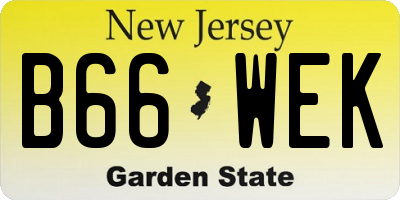 NJ license plate B66WEK
