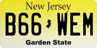 NJ license plate B66WEM
