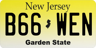 NJ license plate B66WEN