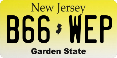 NJ license plate B66WEP