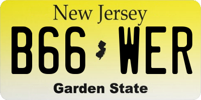 NJ license plate B66WER
