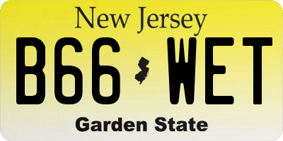 NJ license plate B66WET