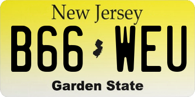 NJ license plate B66WEU