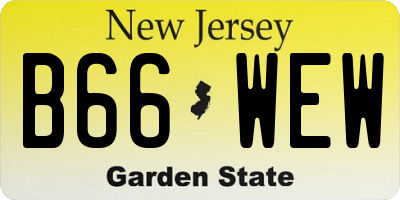 NJ license plate B66WEW