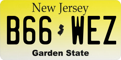 NJ license plate B66WEZ