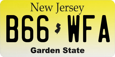 NJ license plate B66WFA