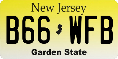 NJ license plate B66WFB