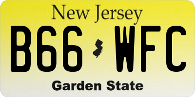 NJ license plate B66WFC