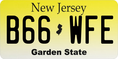 NJ license plate B66WFE