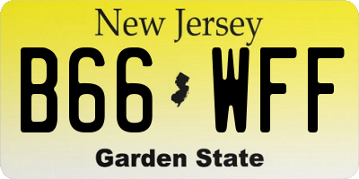 NJ license plate B66WFF