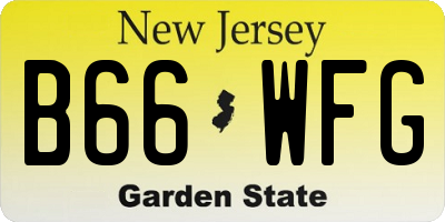 NJ license plate B66WFG