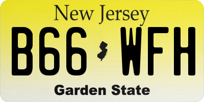 NJ license plate B66WFH