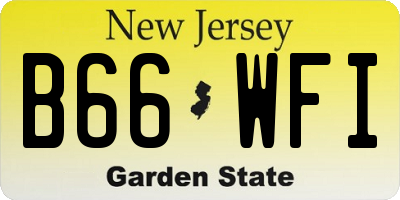 NJ license plate B66WFI