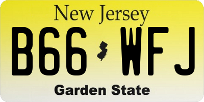 NJ license plate B66WFJ