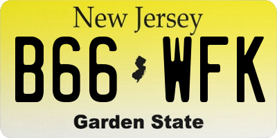NJ license plate B66WFK