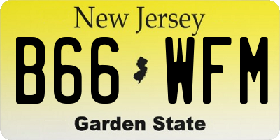 NJ license plate B66WFM