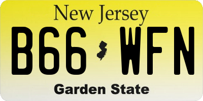 NJ license plate B66WFN