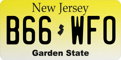 NJ license plate B66WFO