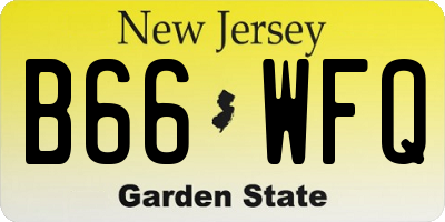 NJ license plate B66WFQ