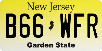 NJ license plate B66WFR