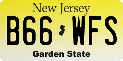 NJ license plate B66WFS