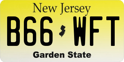 NJ license plate B66WFT