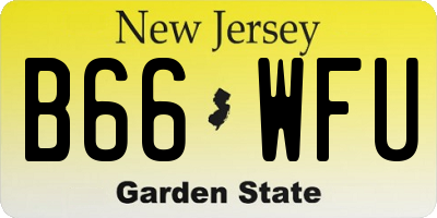 NJ license plate B66WFU