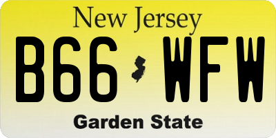 NJ license plate B66WFW