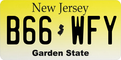 NJ license plate B66WFY