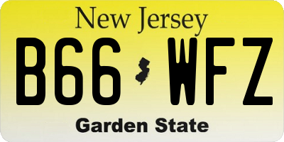 NJ license plate B66WFZ
