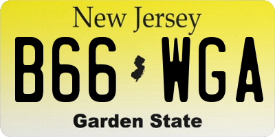 NJ license plate B66WGA