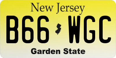 NJ license plate B66WGC