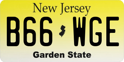 NJ license plate B66WGE