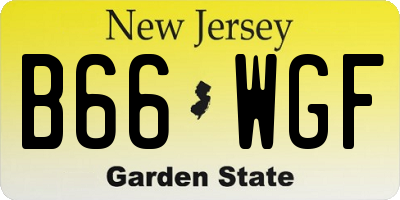 NJ license plate B66WGF