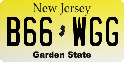 NJ license plate B66WGG