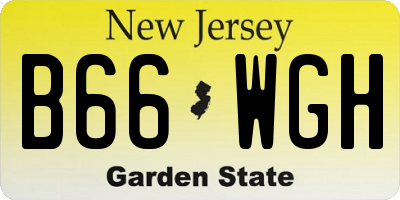 NJ license plate B66WGH